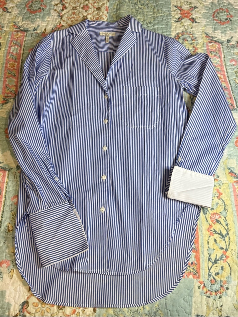 rag & bone Blue and White Striped Shirt Preppy Business Casual size XS - Picture 7 of 12